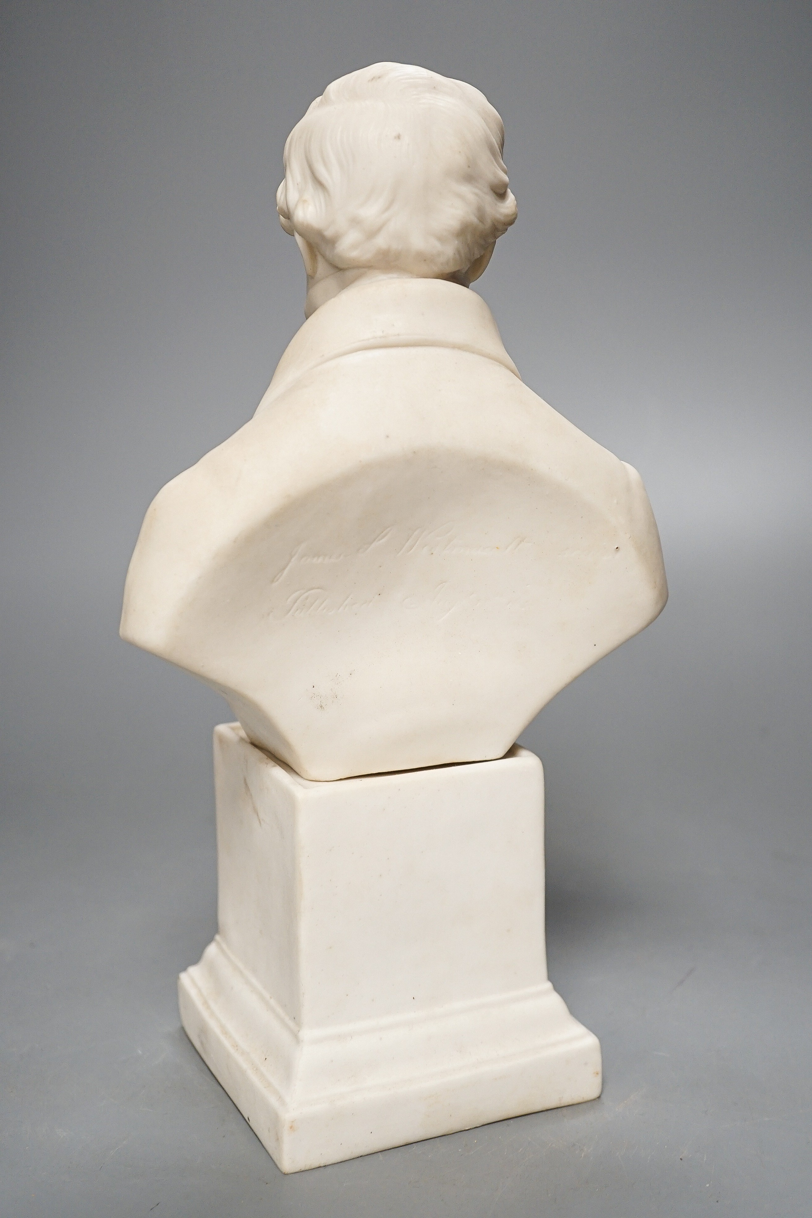 Copeland, A parian ware bust of Sir Robert Peel, 26 cms high.